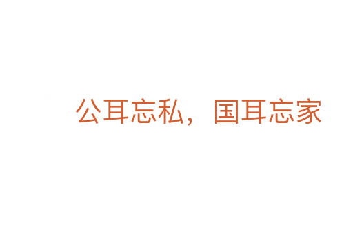 公耳忘私，国耳忘家